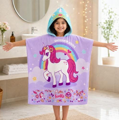 Quick Dry Microfiber, Purple - Hooded poncho bath towel