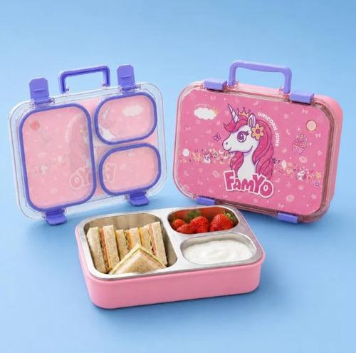 Unicorn Bento Lunch Box for Kids - Tiffin Box for School, Pink
