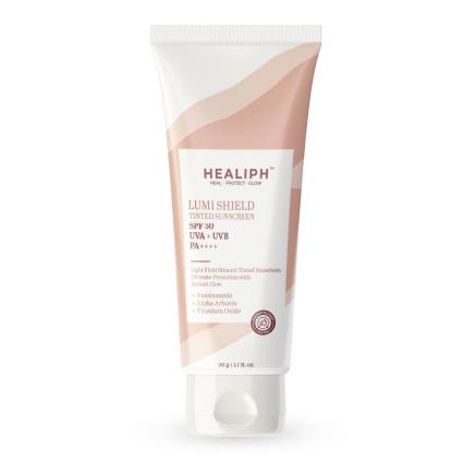 HealiphLumi Shield Tinted Sunscreen SPF 50 PA++++ | Niacinamide, Alpha Arbutin & Titanium Dioxide