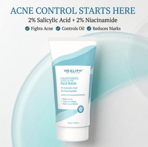 Healiph Salicinamide Anti Acne Face Wash | 2% Salicylic Acid & 2% Niacinamide