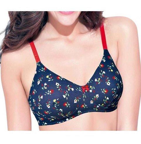 Cotton Flower Print Bra 