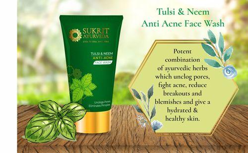 SUKRIT AYURVEDA TULSI AND NEED ANTI ACNE FACE WASH 