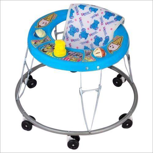 Portable 6 Wheeler Blue Baby Girl Walker
