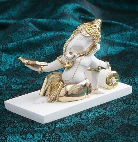 Resin Ganesha Reading Book Statue