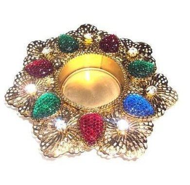 Metallic Stone Diya