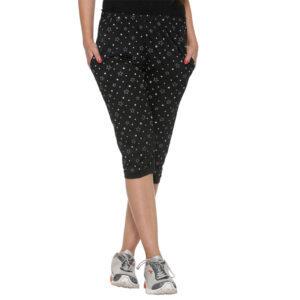 Vimal Cotton Black Capris For Women