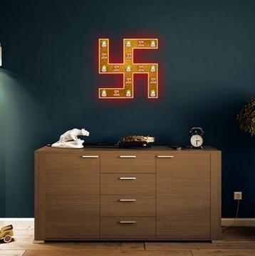 Home Decor Swastik Wall Frame Lamp