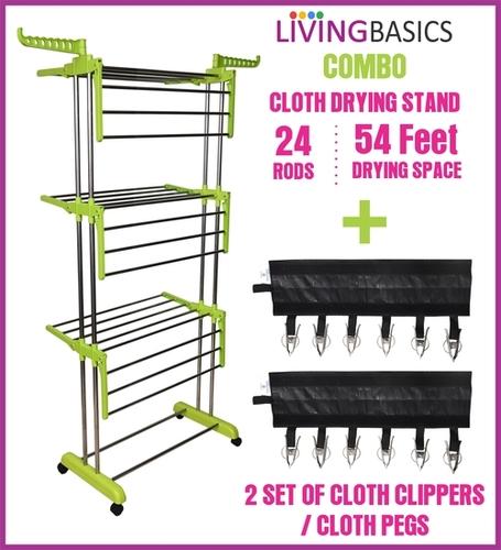 Cloth Dryer Rack ( Combo Lime Green )