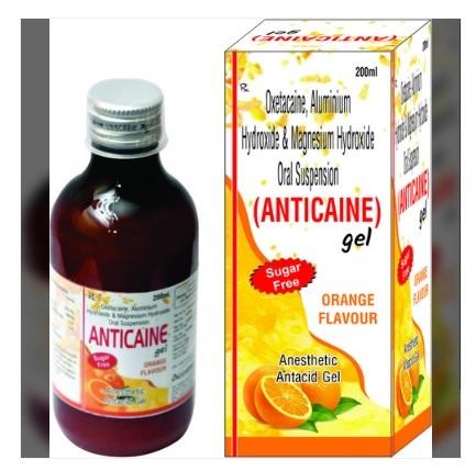 Alluminium Hydroxide, Magnisium Hydroxide,Oxetacaine. GEL