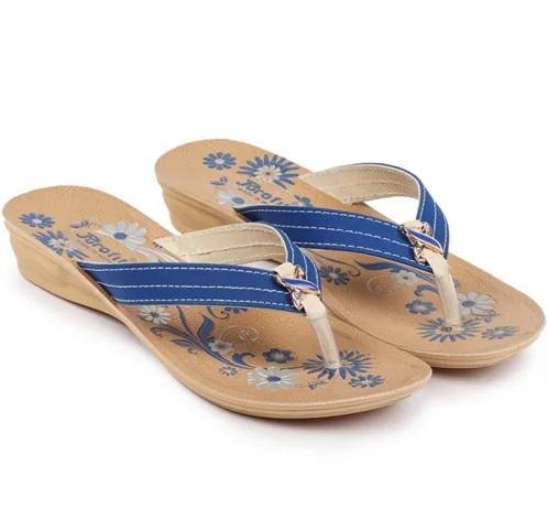 Ladies PU Printed Slippers