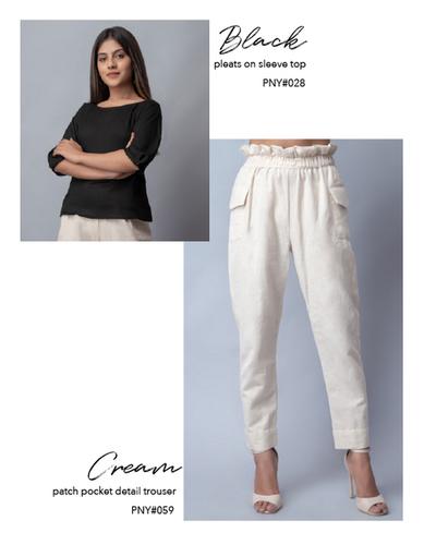 Cream Patch Pocket Detail Trouser