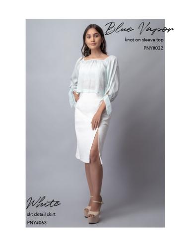 White Slit Detail Skirt