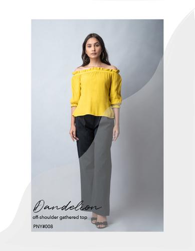 Dandelion off shoulder gathered top