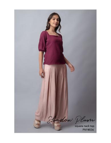 Shadow Plum square neck top