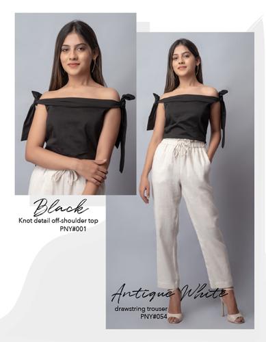 Black knot detail off shoulder top