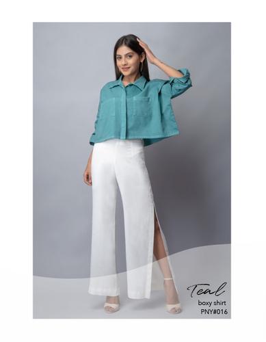 Teal Boxy Shirt