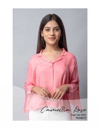 Camellia Rose high low shirt