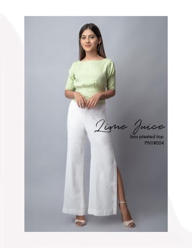 Lime juice box pleated top