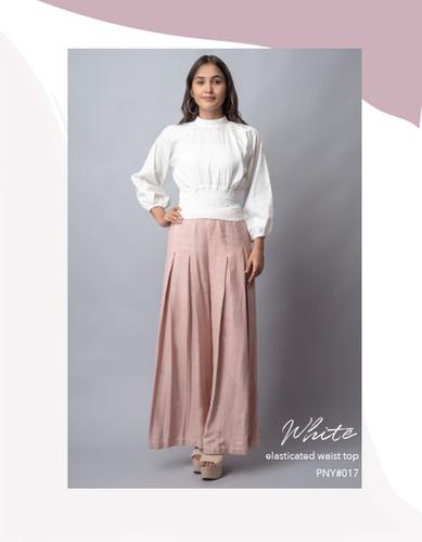 White elasticated waist top