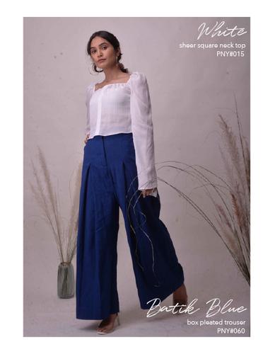 White sheer square neck top