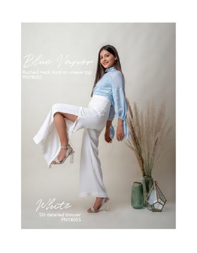 White Slit Detail Trouser