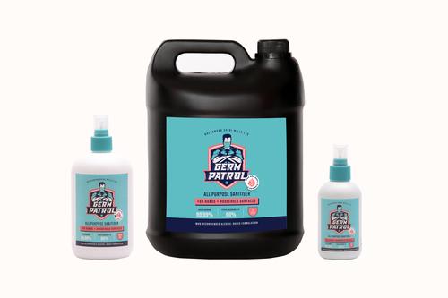 Germ Patrol - All Purpose Sanitiser  (Safe of Hands & Surfaces) 80% Ethyl Alcohol IP. 