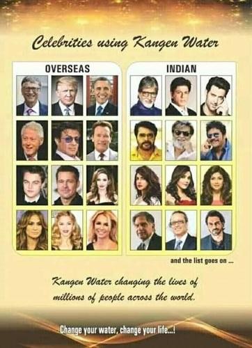 Celibrities using Kangen Water