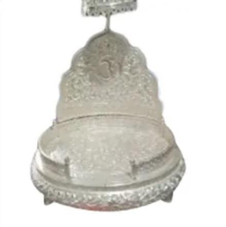 Silver White Metal Stand Singhasan