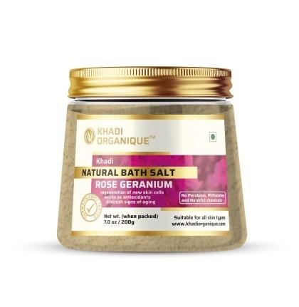 KHADI ORGANIQUE ROSE GERANIUM NATURAL BATH SALT