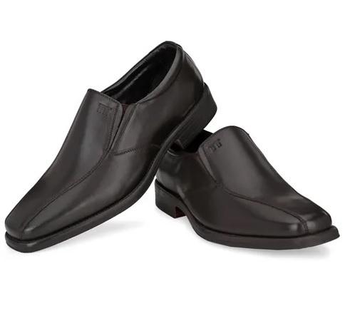 Men Brown Leather Formal Slip On