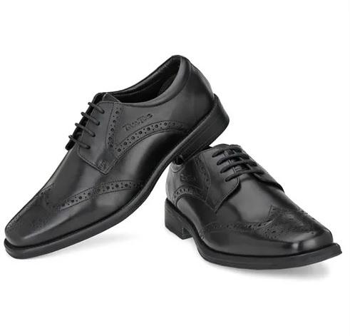 Men Black Leather Formal Brogues