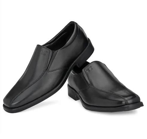 Men Black Leather Formal Slip On