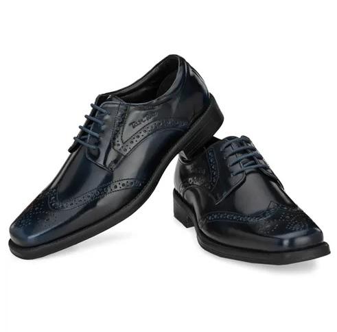 Men Black/Navy Brush Off Leather Brogue