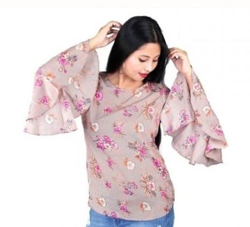 PINK FLOWER PRINT TOP