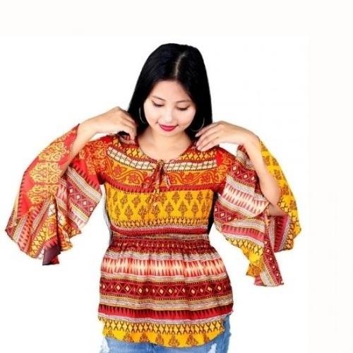 RUNNING BORDER PRINT TOP