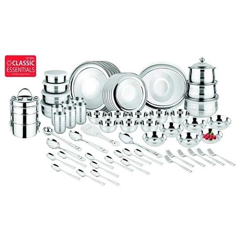 High Grade Stainless Steel Dinner Set of 83 Pcs, Silver