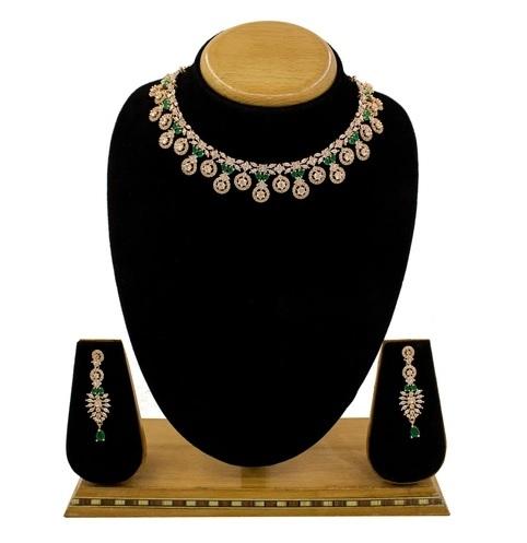 Simple Design Party Wear Ameriacn Diamond Necklace Set