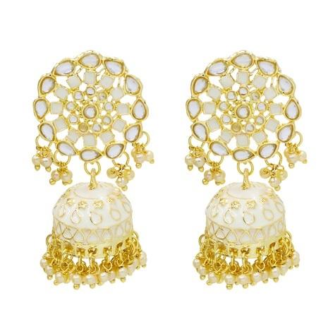 Traditional Bollywood Style Party Wear Kundan Earring For Girls & Women