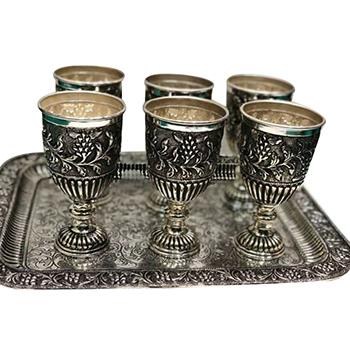 925 Silver Antique Tray Set 