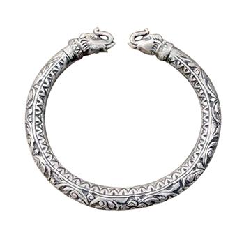 925 Silver Antique Elephant Kada 
