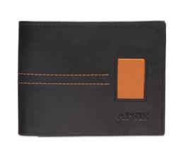 Men Black Solid Two Fold Wallet