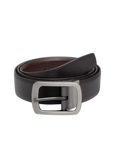 Men Black & Brown Solid Leather Belt