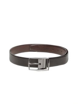 Men Black Leather Solid Belt