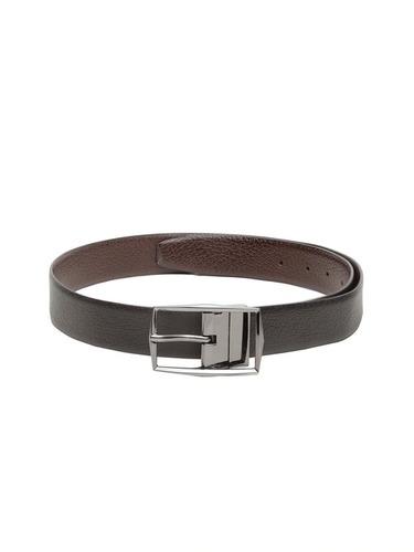 Men Black Leather Solid Belt