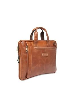 Unisex Tan Brown Solid Laptop Bag