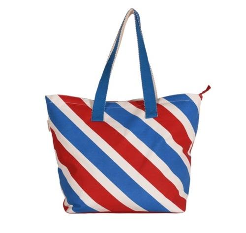 Red Blue Stripe - All Purpose Tote