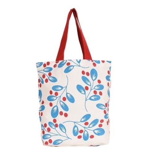 Blue Leaf - Button-Tote Bag
