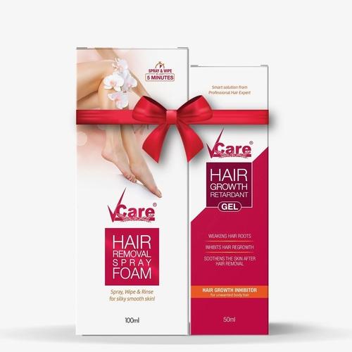 VCARE HAIR REMOVAL SPRAY FOAM & HAIR GROWTH RETARDANT GEL COMBO
