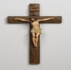 Inri Driftwood Texture Crucifix Wall Cross
