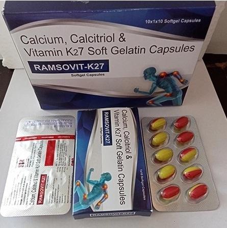 Calcium, Calcitriol & Vitamin K27 Soft Gelatin Capsules